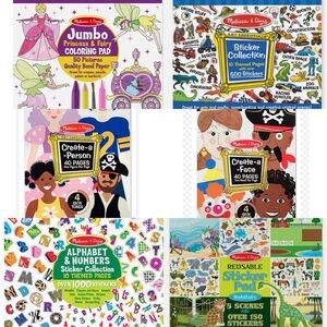 Melissa & Doug bundle of six art and sticker pads new in sealed packages